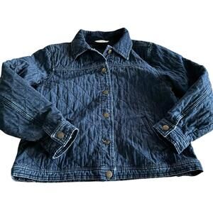 Christopher Banks Quilted Lined Denim  Jacket Size M